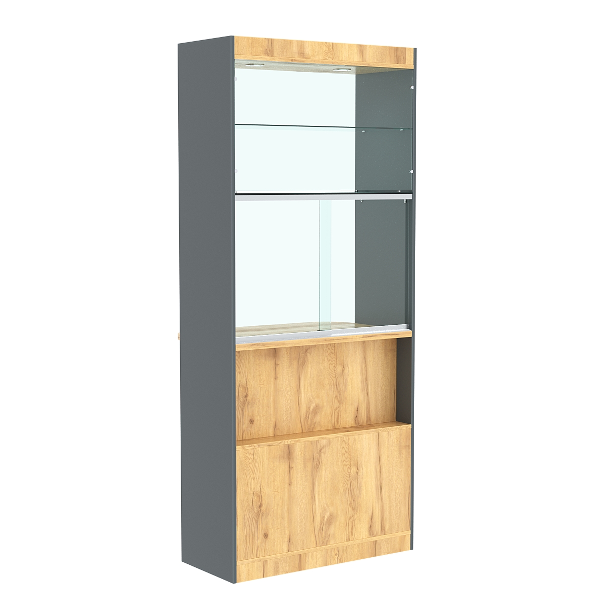 Витрина-прилавок из ДСП №2 Дуб Золотистый и Темно-Серый