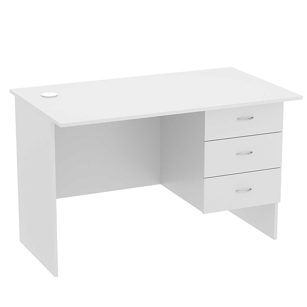 Стол однотумбовый офисный С-06  (право-сторонний) Серый