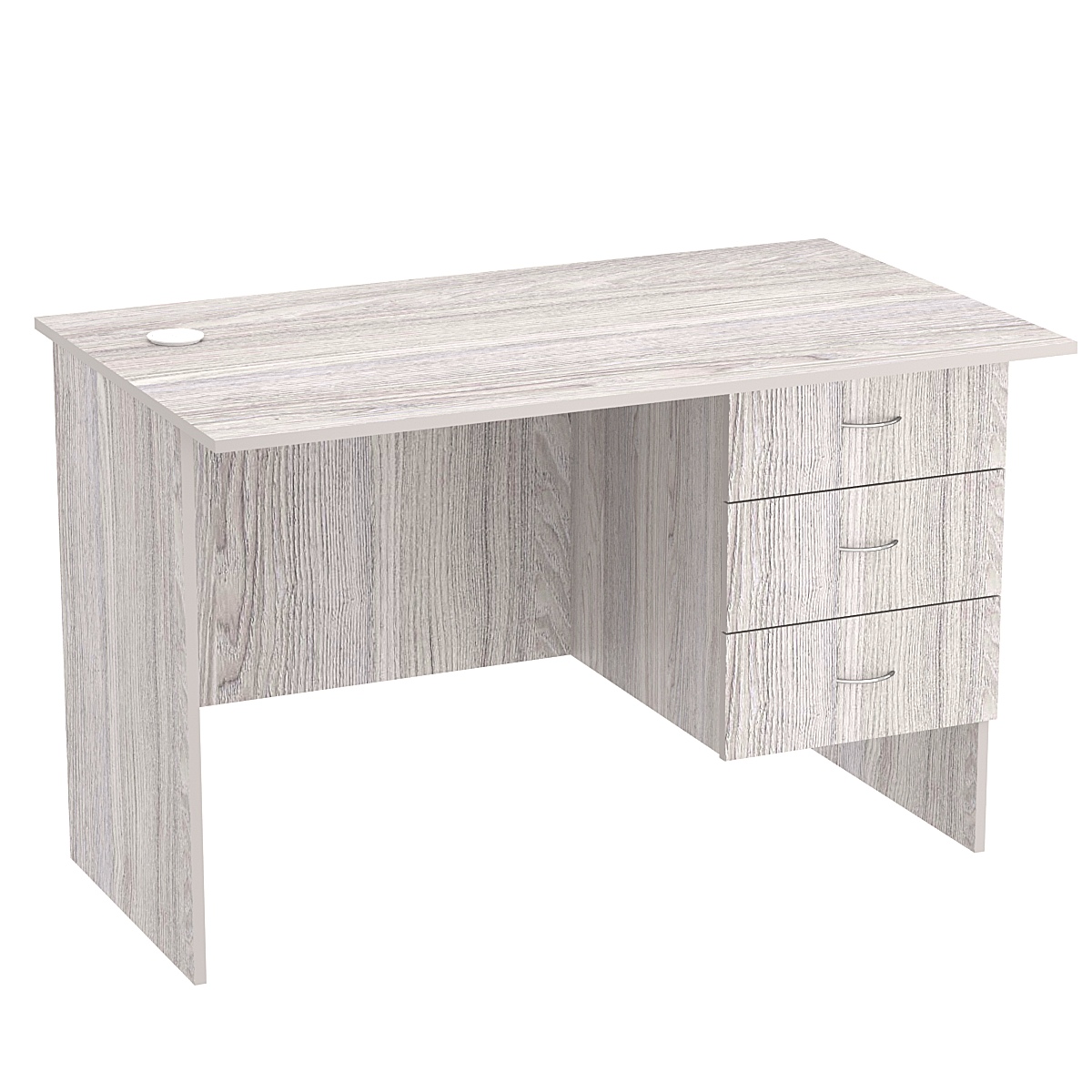 Стол однотумбовый офисный С-06  (право-сторонний) Ясень Анкор светлый - U31104