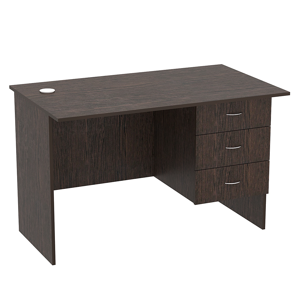 Стол однотумбовый офисный С-06  (право-сторонний) Дуб Венге