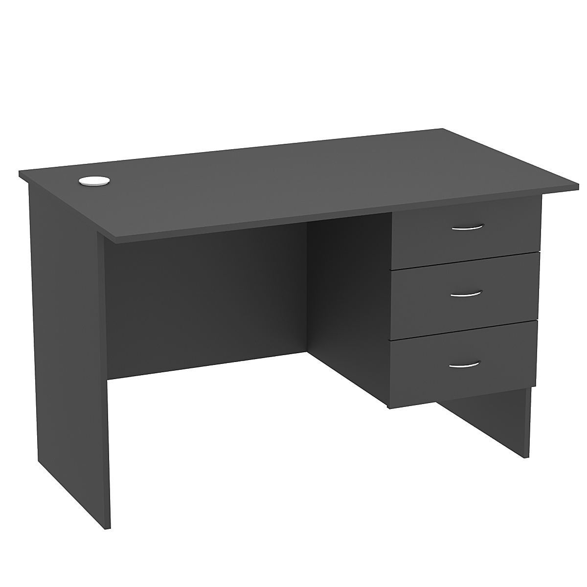 Стол однотумбовый офисный С-06  (право-сторонний) Черный