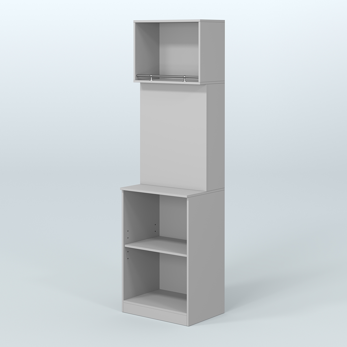 Специализи- рованный узкий стеллаж из ДСП под врезные краны для магазина разливного пива и рыбы BEER&FISH-СПД-01-600 Серый