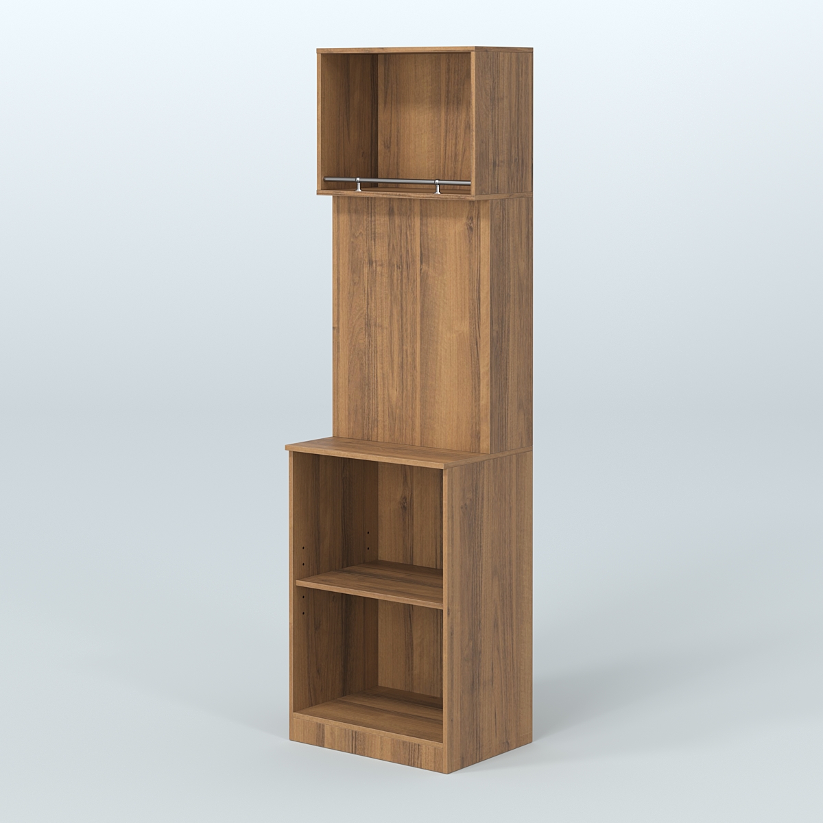 Специализи- рованный узкий стеллаж из ДСП под врезные краны для магазина разливного пива и рыбы BEER&FISH-СПД-01-600 Орех