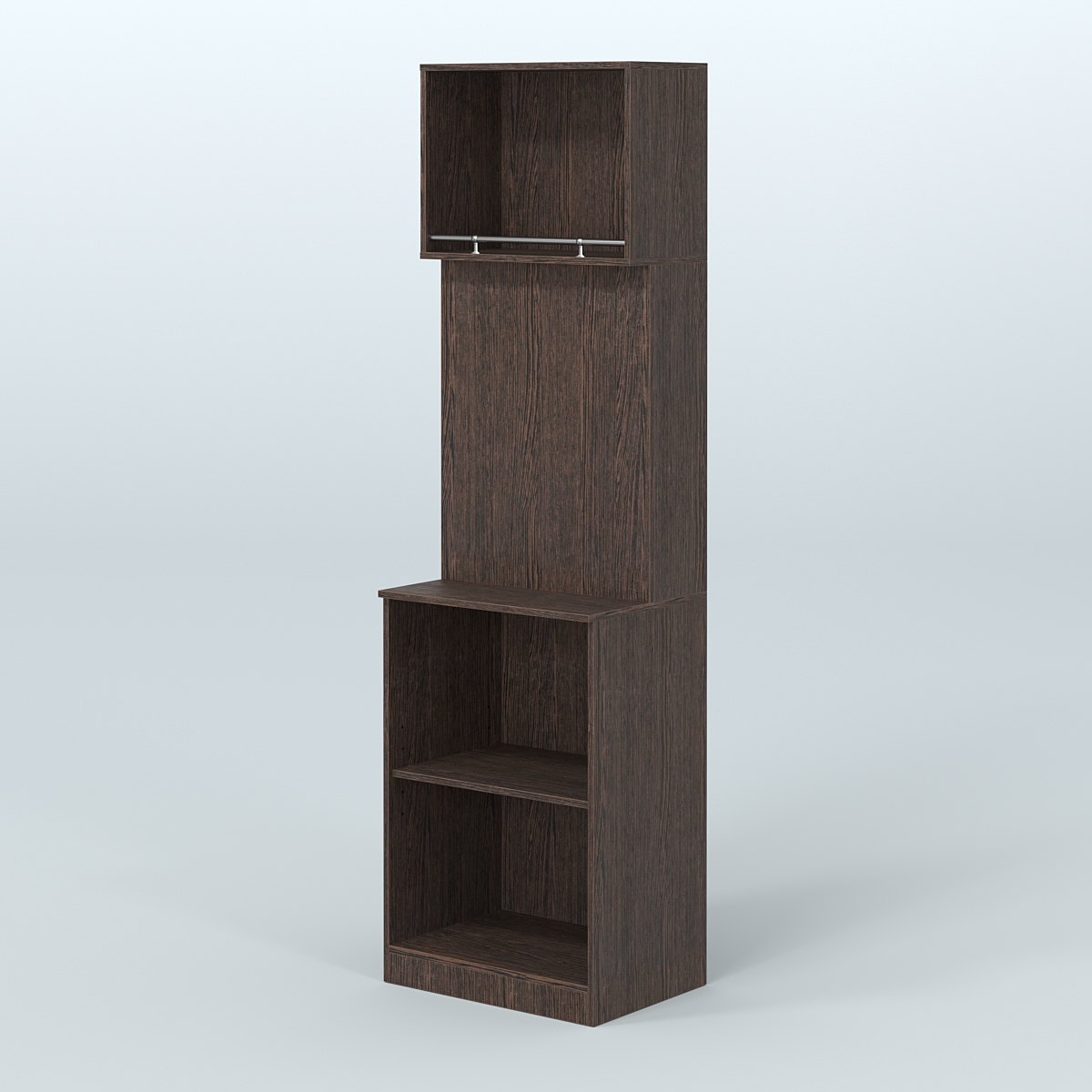 Специализи- рованный узкий стеллаж из ДСП под врезные краны для магазина разливного пива и рыбы BEER&FISH-СПД-01-600 Дуб Венге