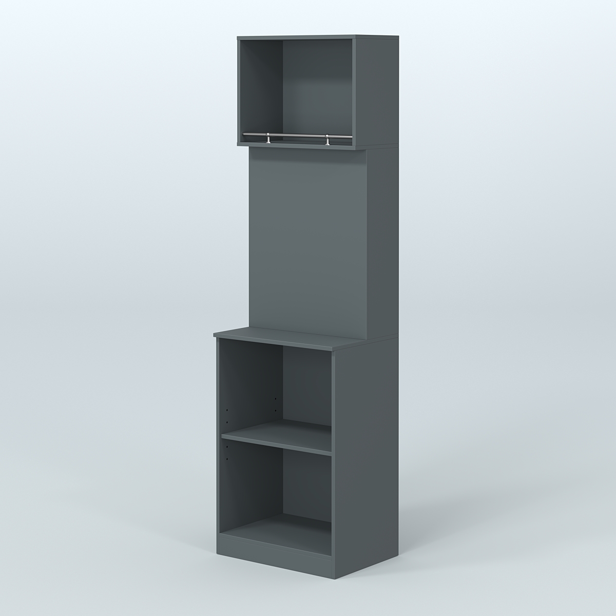 Специализи- рованный узкий стеллаж из ДСП под врезные краны для магазина разливного пива и рыбы BEER&FISH-СПД-01-600 Темно-Серый