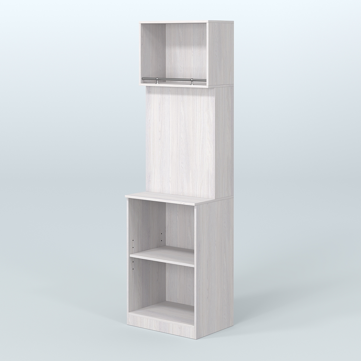 Специализи- рованный узкий стеллаж из ДСП под врезные краны для магазина разливного пива и рыбы BEER&FISH-СПД-01-600 Ясень Анкор светлый