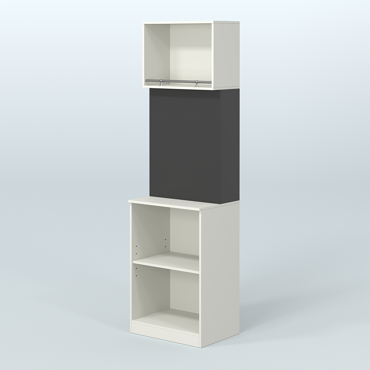 Специализи- рованный узкий стеллаж из ДСП под врезные краны для магазина разливного пива и рыбы BEER&FISH-СПД-01-600 Белый и Черный