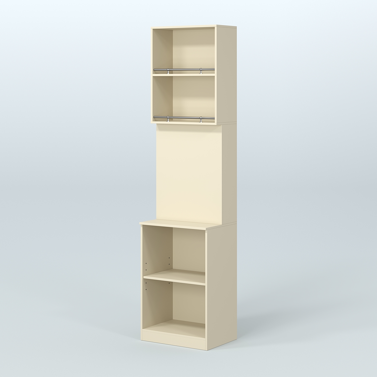 Специализи- рованный стеллаж из ДСП под врезные краны с высокой антресолью для магазина разливного пива и рыбы BEER&FISH-СПД-03-600 Крем Вайс