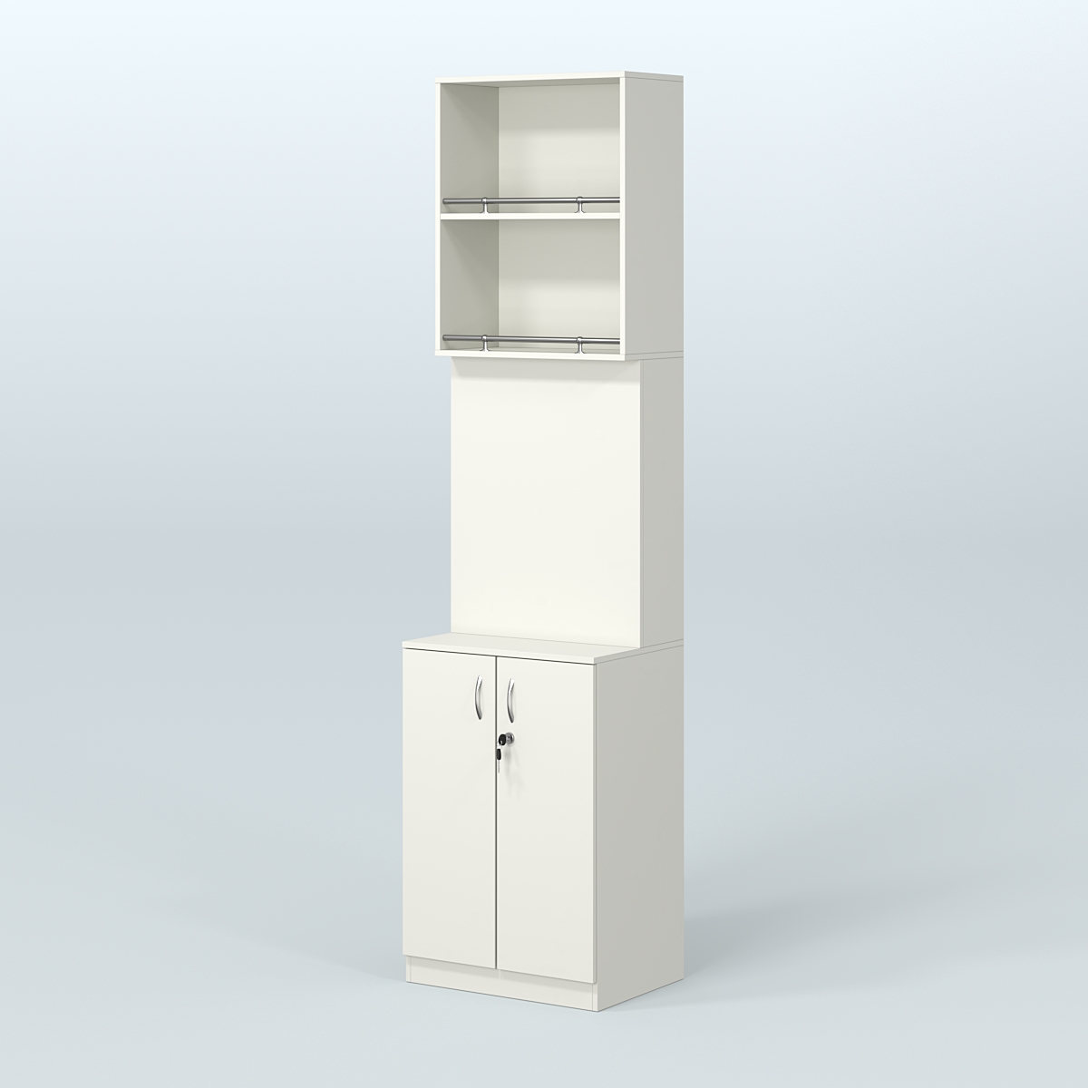 Специализи- рованный стеллаж из ДСП с панелью под врезные краны для магазина разливного пива и рыбы BEER&FISH-СПД-04-600 Белый