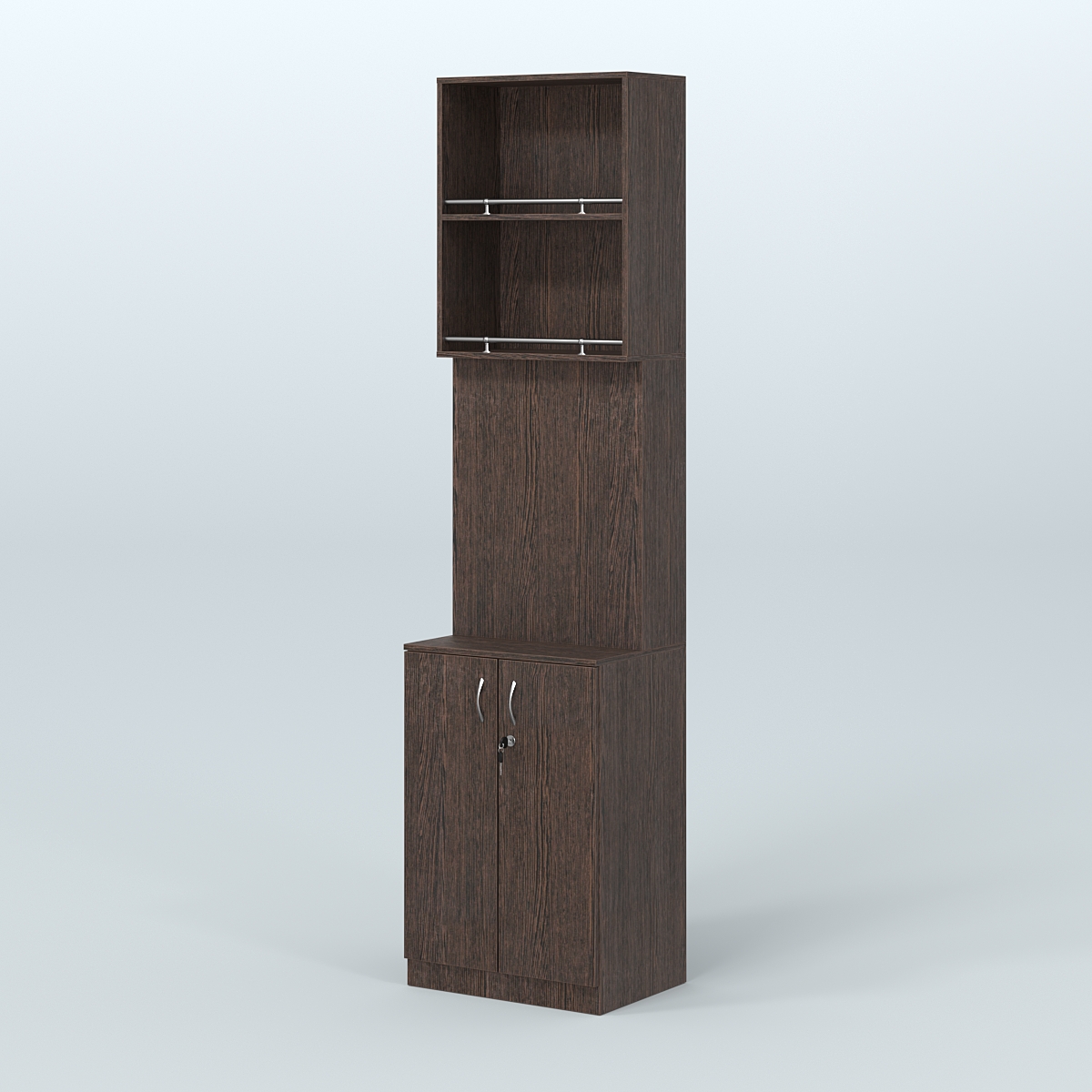 Специализи- рованный стеллаж из ДСП с панелью под врезные краны для магазина разливного пива и рыбы BEER&FISH-СПД-04-600 Дуб Венге