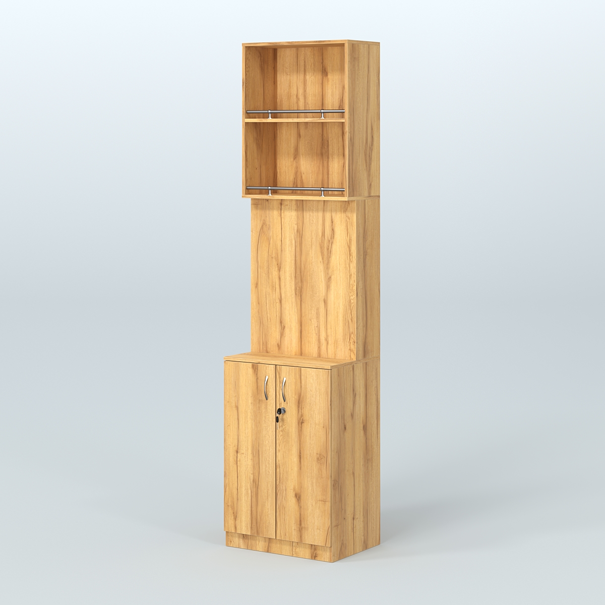 Специализи- рованный стеллаж из ДСП с панелью под врезные краны для магазина разливного пива и рыбы BEER&FISH-СПД-04-600 Дуб Золотистый