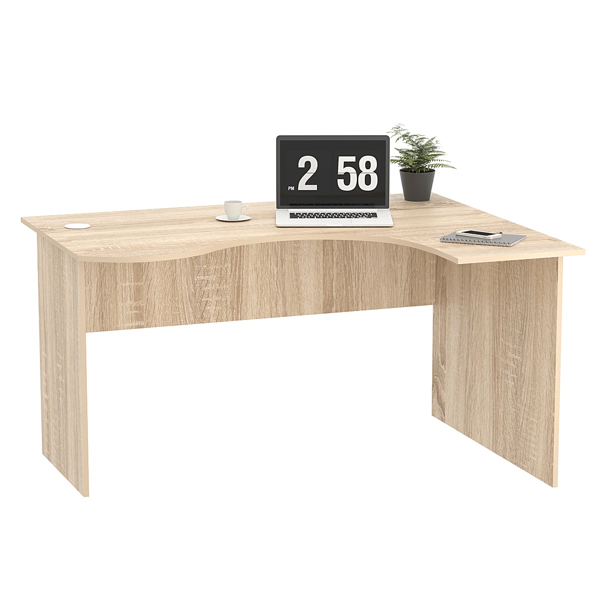 Стол эргономичный офисный СЭ-14 (право-сторонний) Дуб сонома