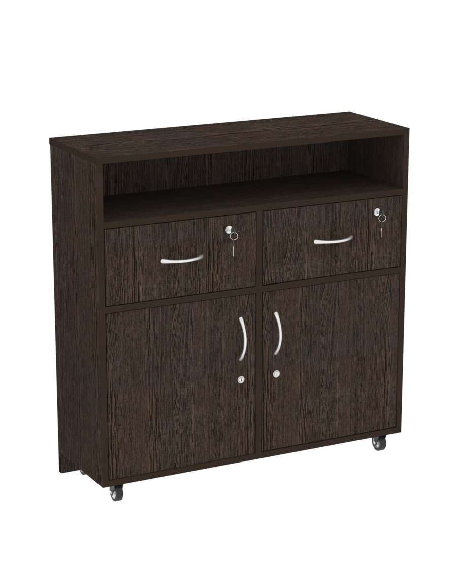 Прилавок под кассу серии СЛИМ №1 на колесах Дуб Венге