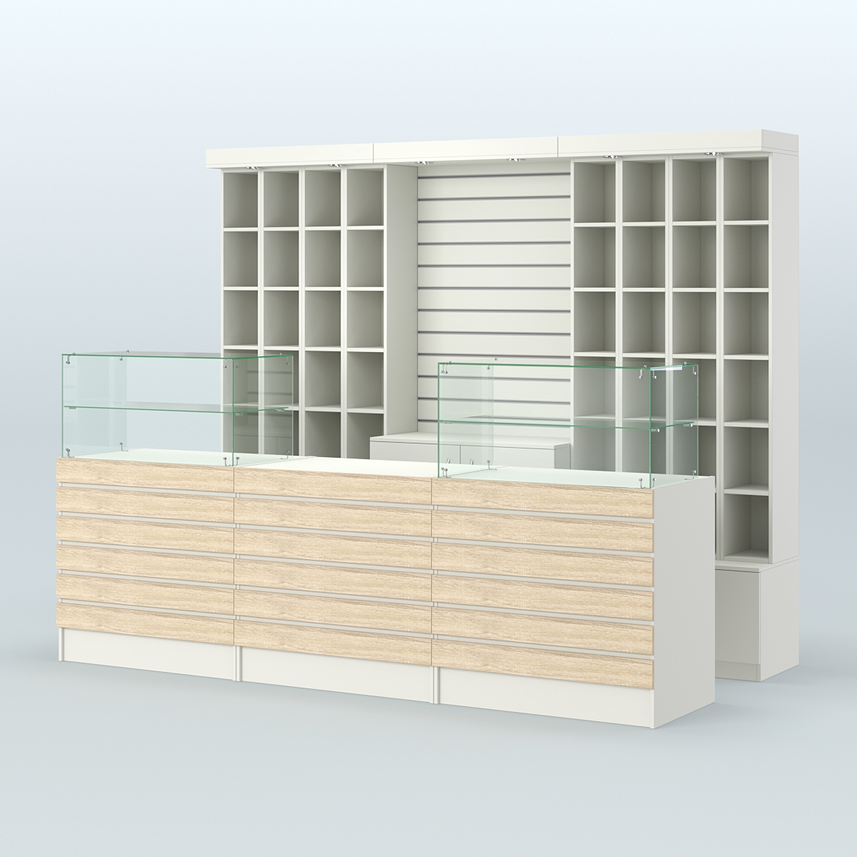 Торговая точка для чая, кофе и выпечки №1 Белый + Дуб Сонома