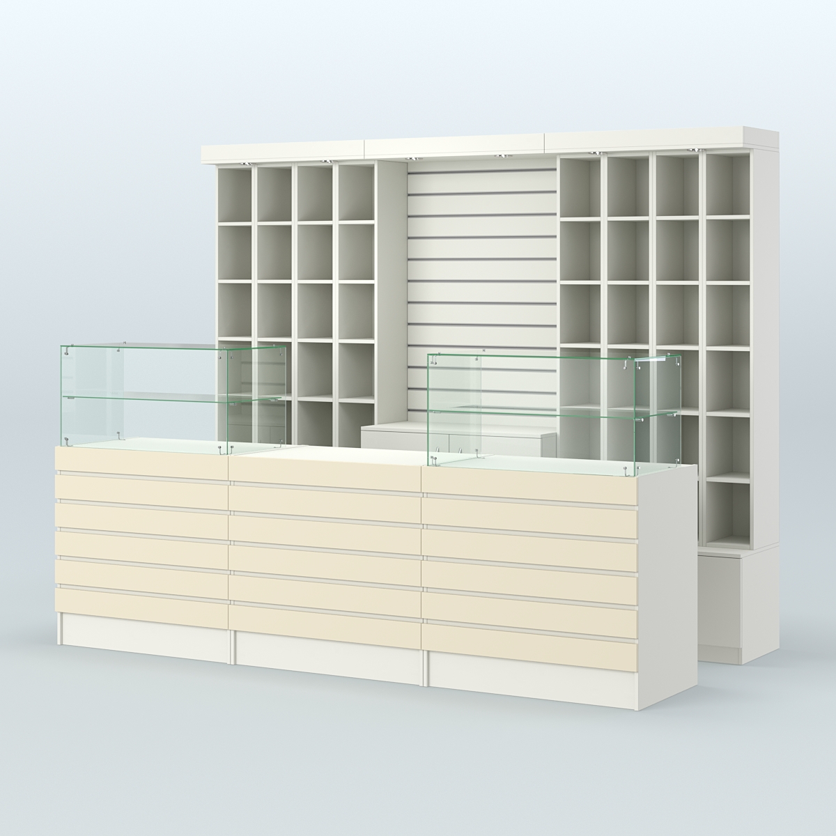 Торговая точка для чая, кофе и выпечки №1 Белый + Крем Вайс