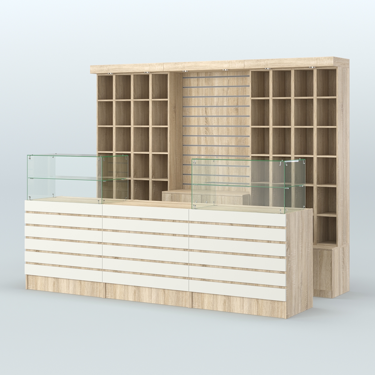 Торговая точка для чая, кофе и выпечки №1 Дуб Сонома + Белый