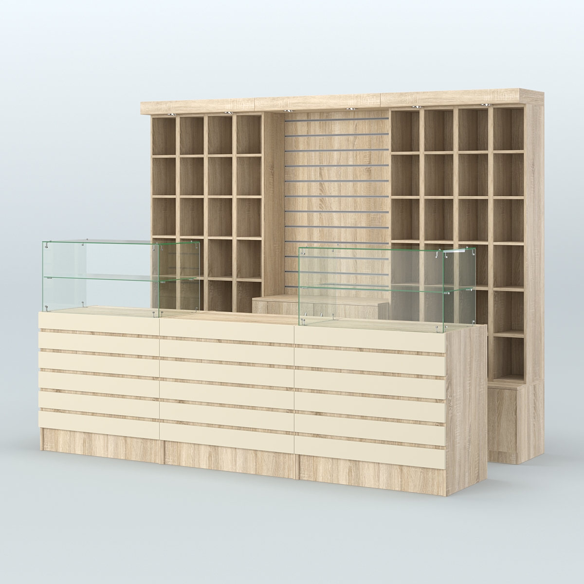 Торговая точка для чая, кофе и выпечки №1 Дуб Сонома и Крем Вайс 5-U2236