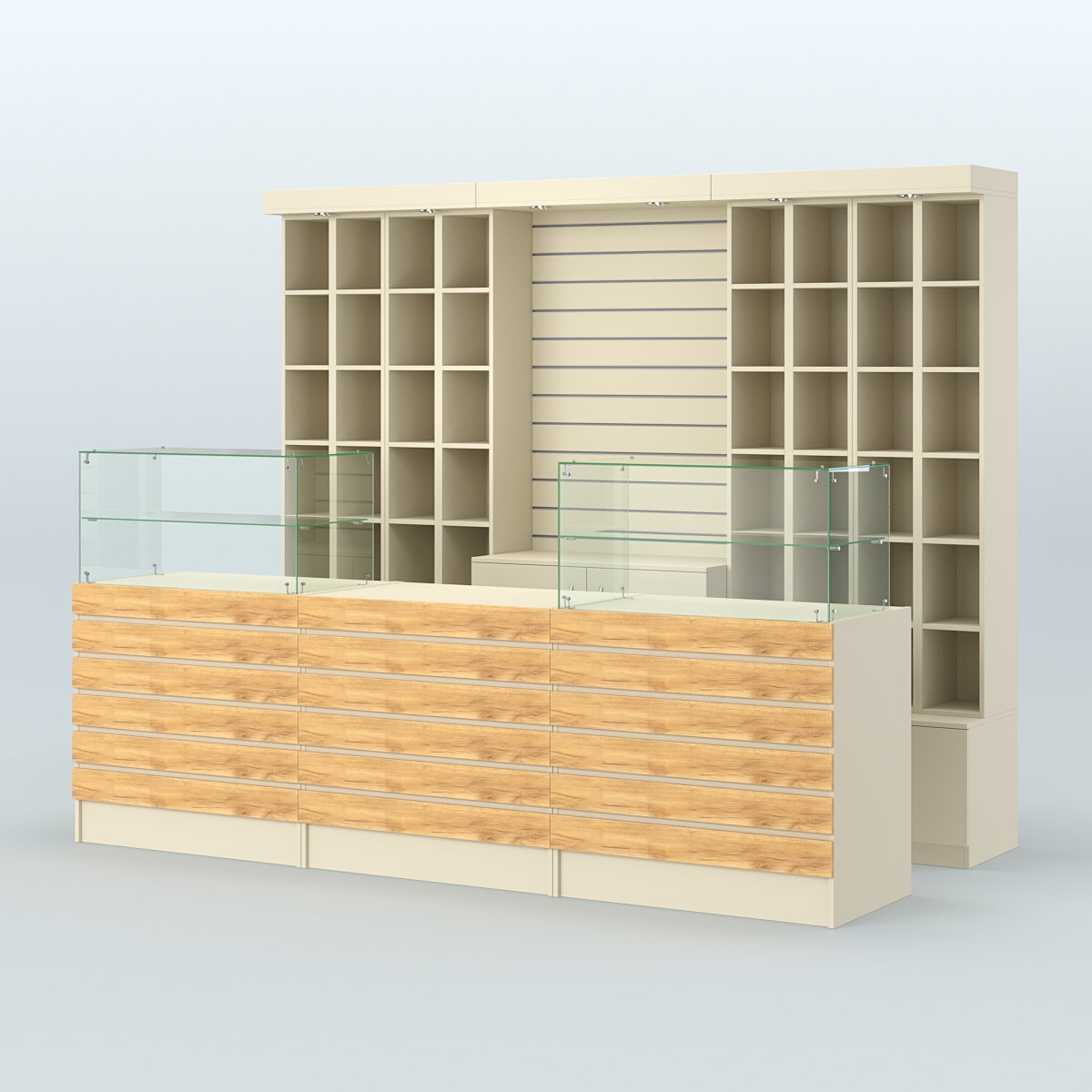 Торговая точка для чая, кофе и выпечки №1 Крем Вайс и Дуб Золотистый