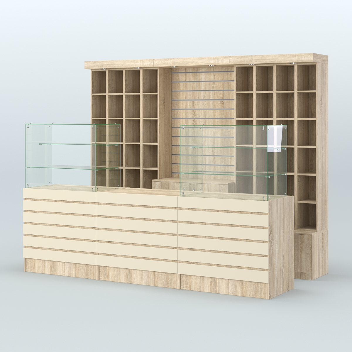 Торговая точка для чая, кофе и выпечки №2 Дуб Сонома и Крем Вайс 5-U2236