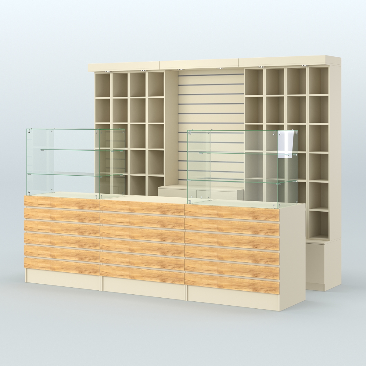 Торговая точка для чая, кофе и выпечки №2 Крем Вайс и Дуб Золотистый