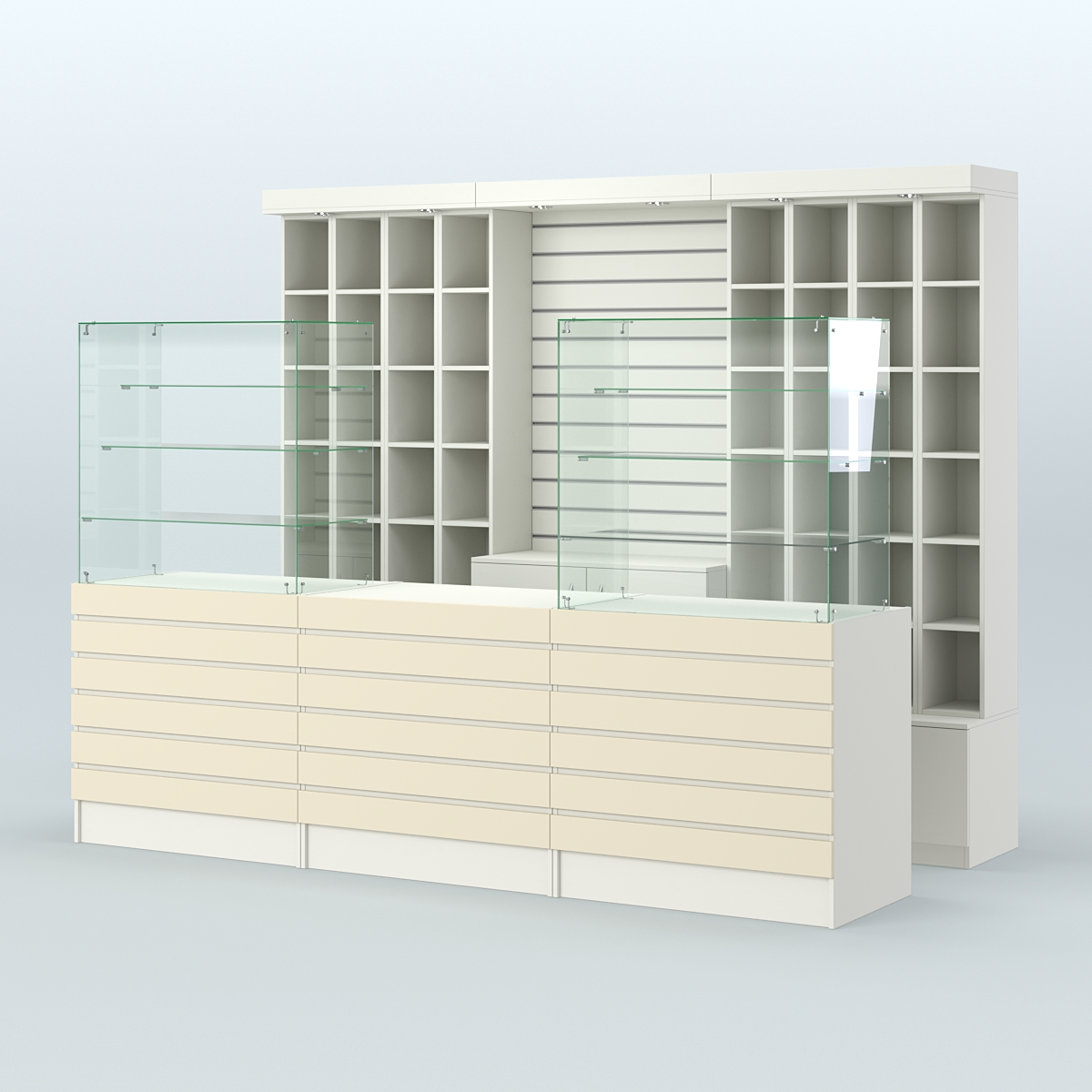 Торговая точка для чая, кофе и выпечки №3 Белый + Крем Вайс