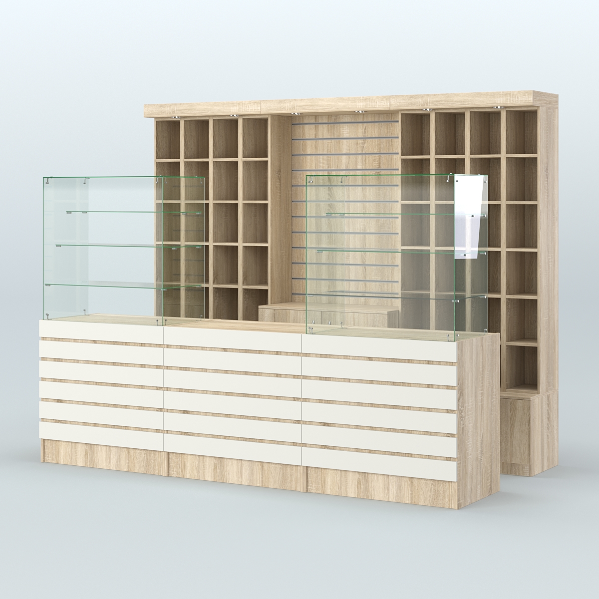 Торговая точка для чая, кофе и выпечки №3 Дуб Сонома + Белый