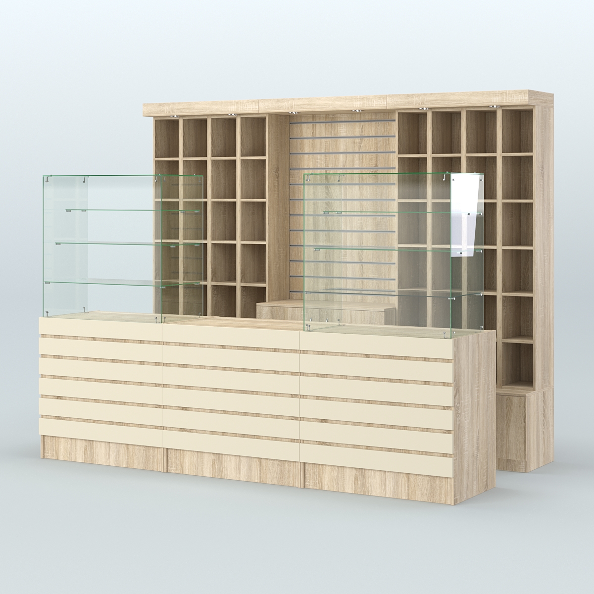 Торговая точка для чая, кофе и выпечки №3 Дуб Сонома и Крем Вайс 5-U2236