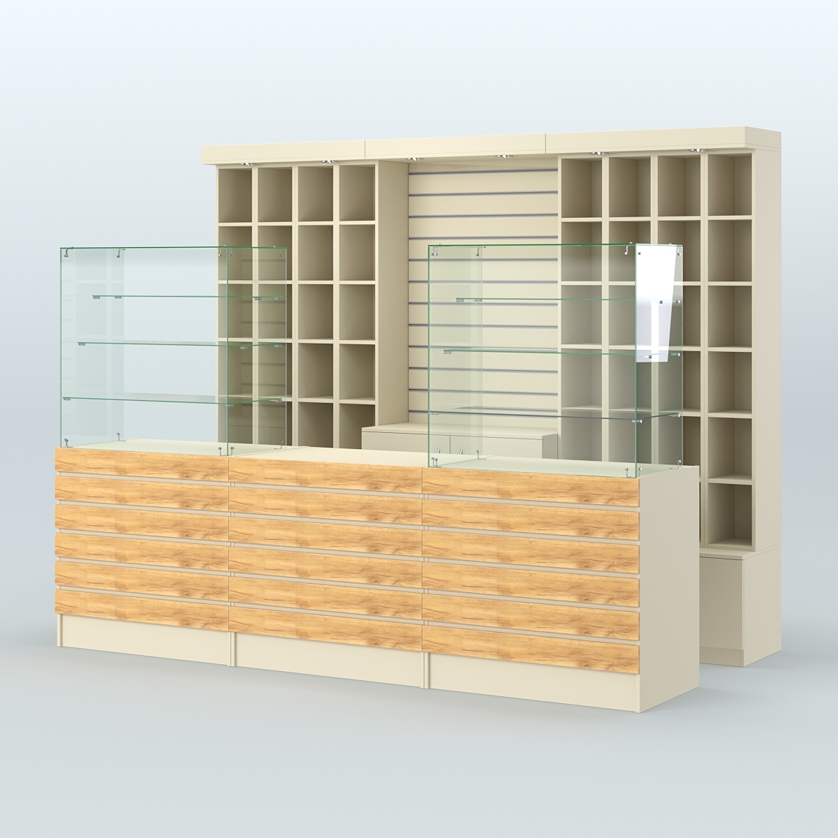 Торговая точка для чая, кофе и выпечки №3 Крем Вайс и Дуб Золотистый