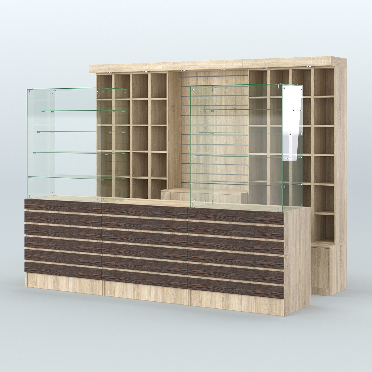 Торговая точка для чая, кофе и выпечки №4 Дуб Сонома + Дуб Венге