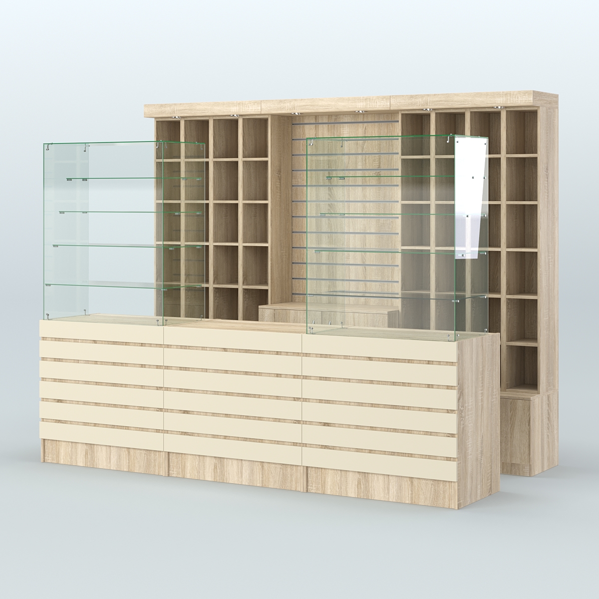 Торговая точка для чая, кофе и выпечки №4 Дуб Сонома и Крем Вайс 5-U2236