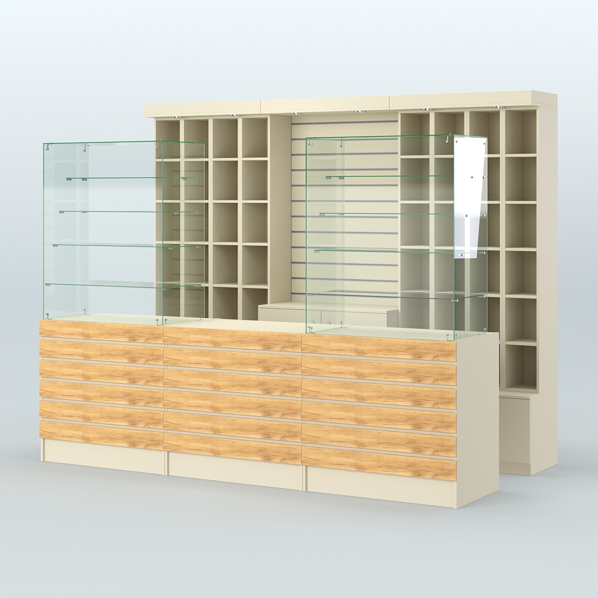 Торговая точка для чая, кофе и выпечки №4 Крем Вайс и Дуб Золотистый