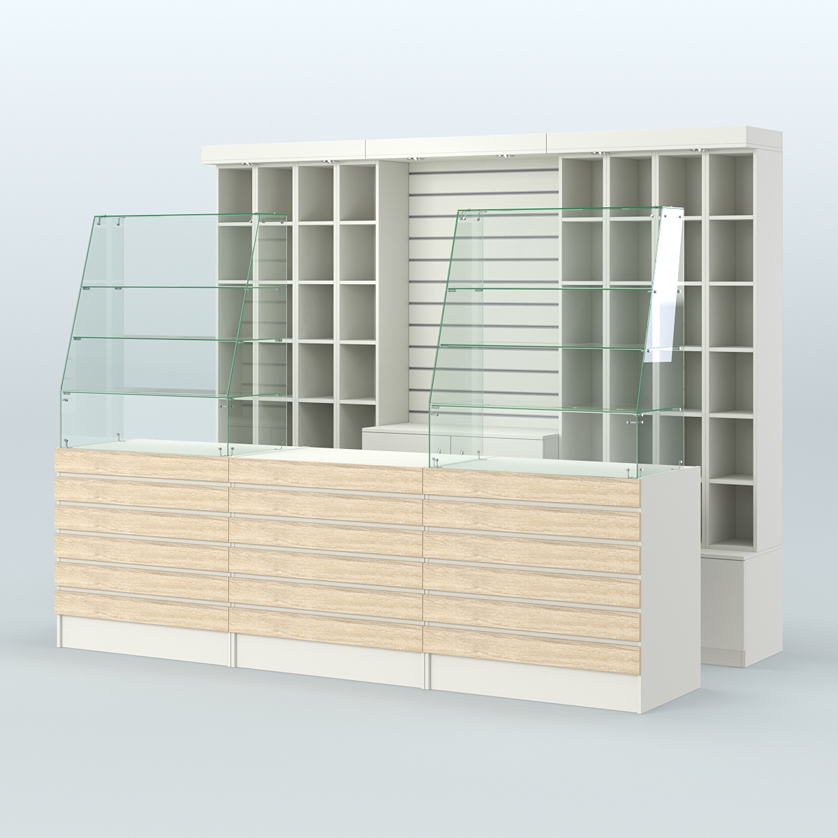 Торговая точка для чая, кофе и выпечки №5 Белый + Дуб Сонома