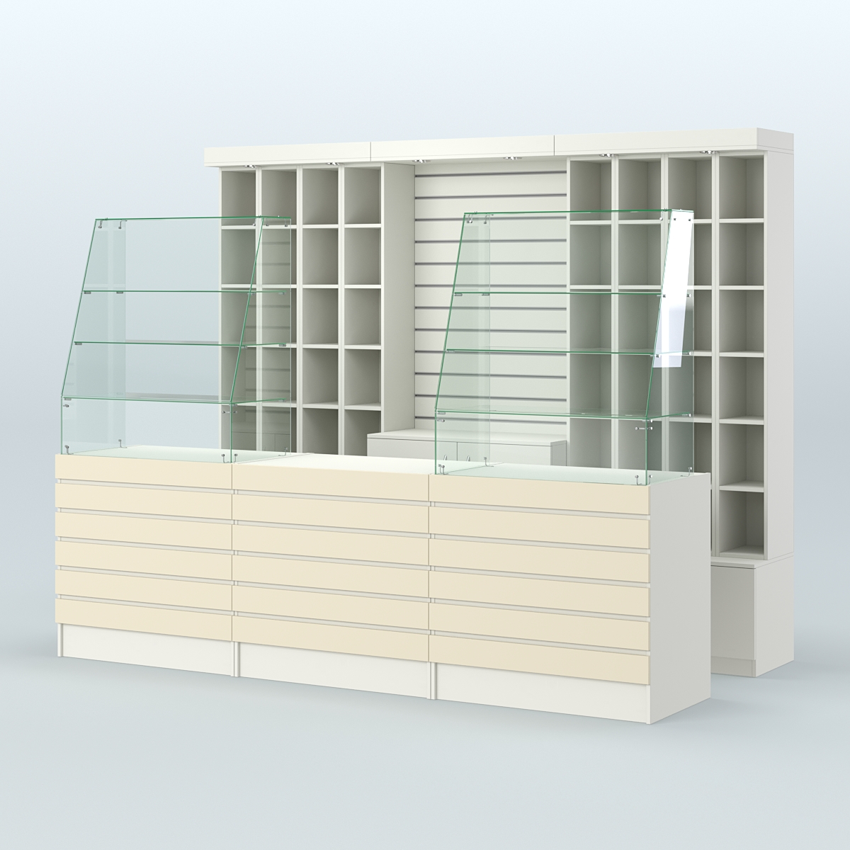 Торговая точка для чая, кофе и выпечки №5 Белый + Крем Вайс