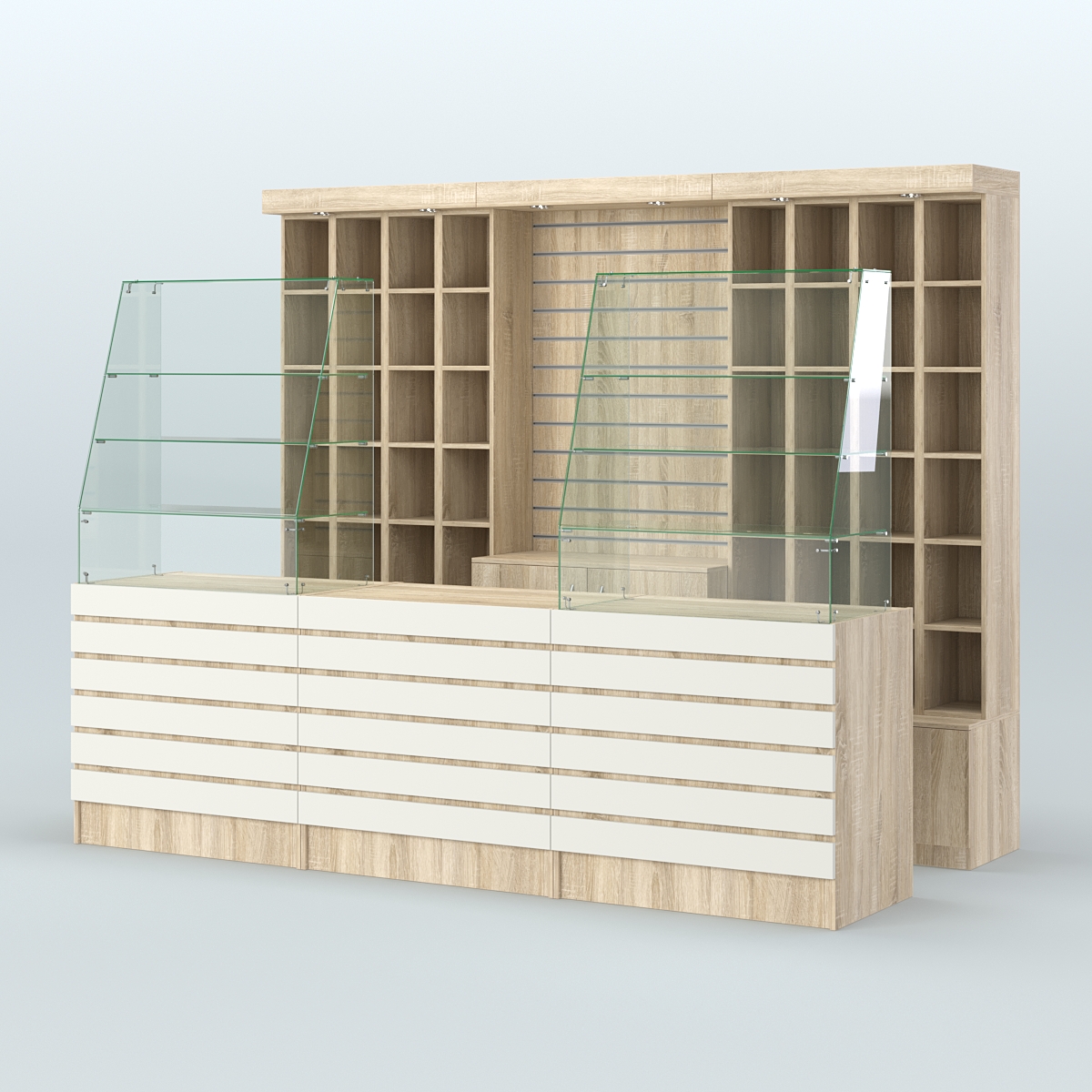 Торговая точка для чая, кофе и выпечки №5 Дуб Сонома + Белый