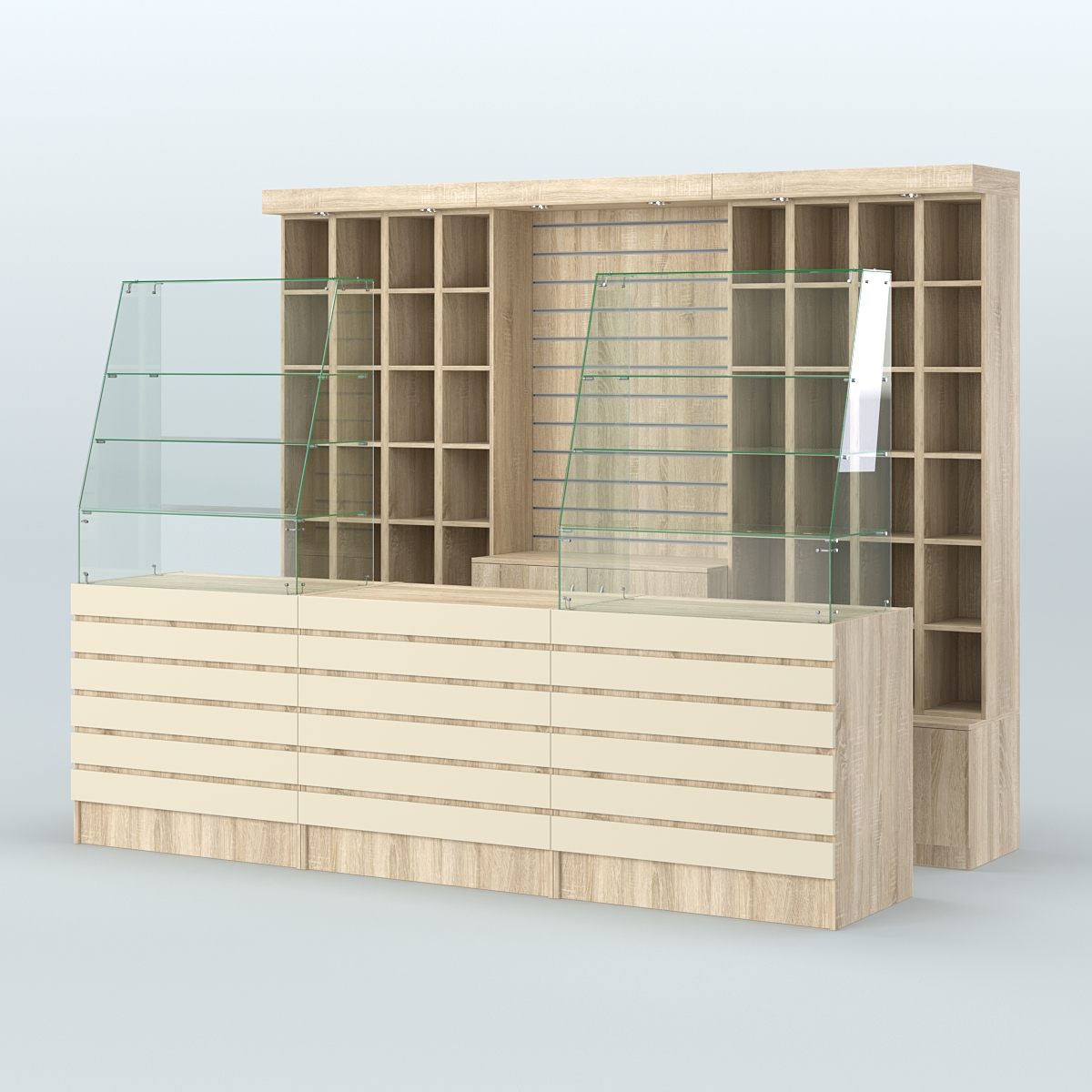 Торговая точка для чая, кофе и выпечки №5 Дуб Сонома и Крем Вайс 5-U2236