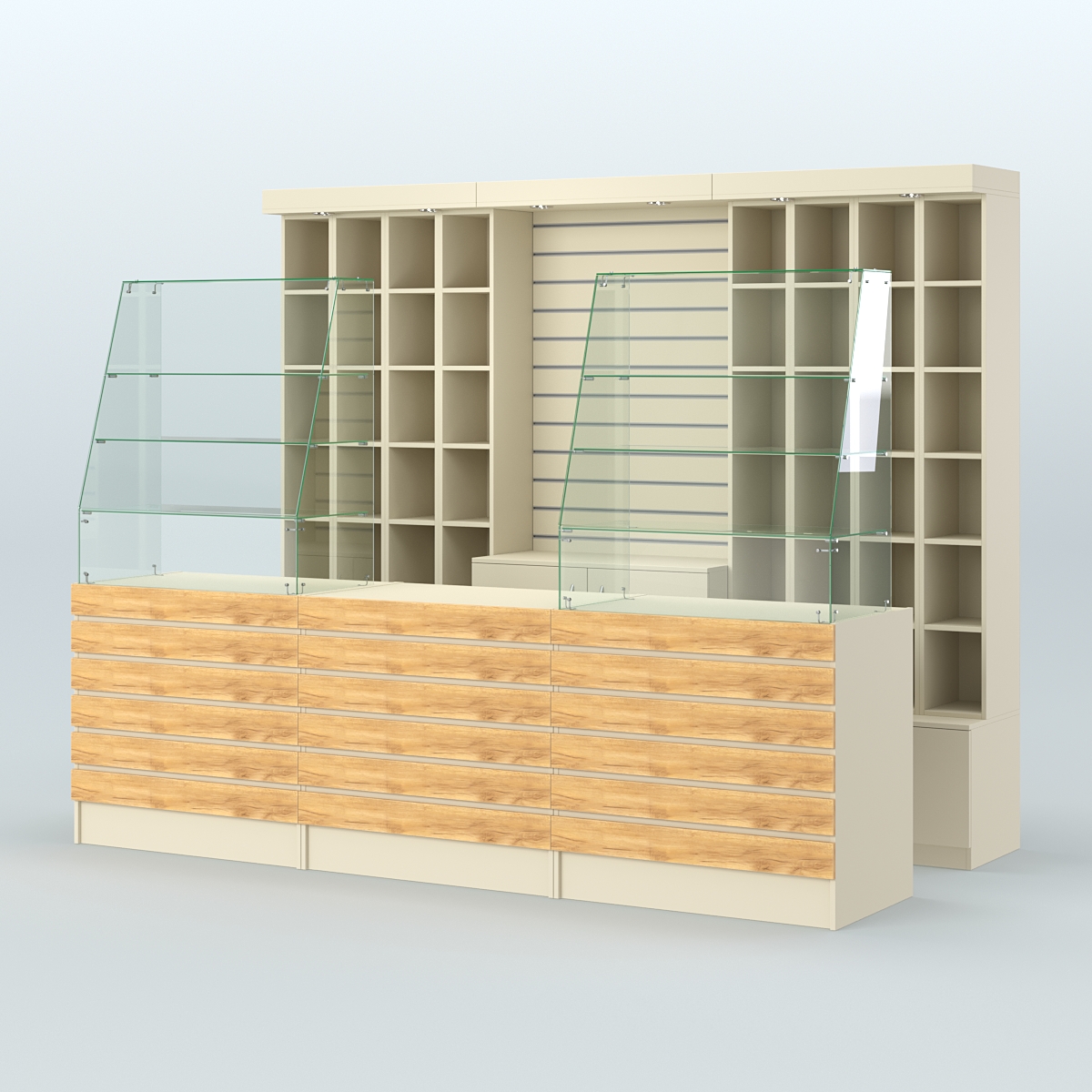 Торговая точка для чая, кофе и выпечки №5 Крем Вайс и Дуб Золотистый