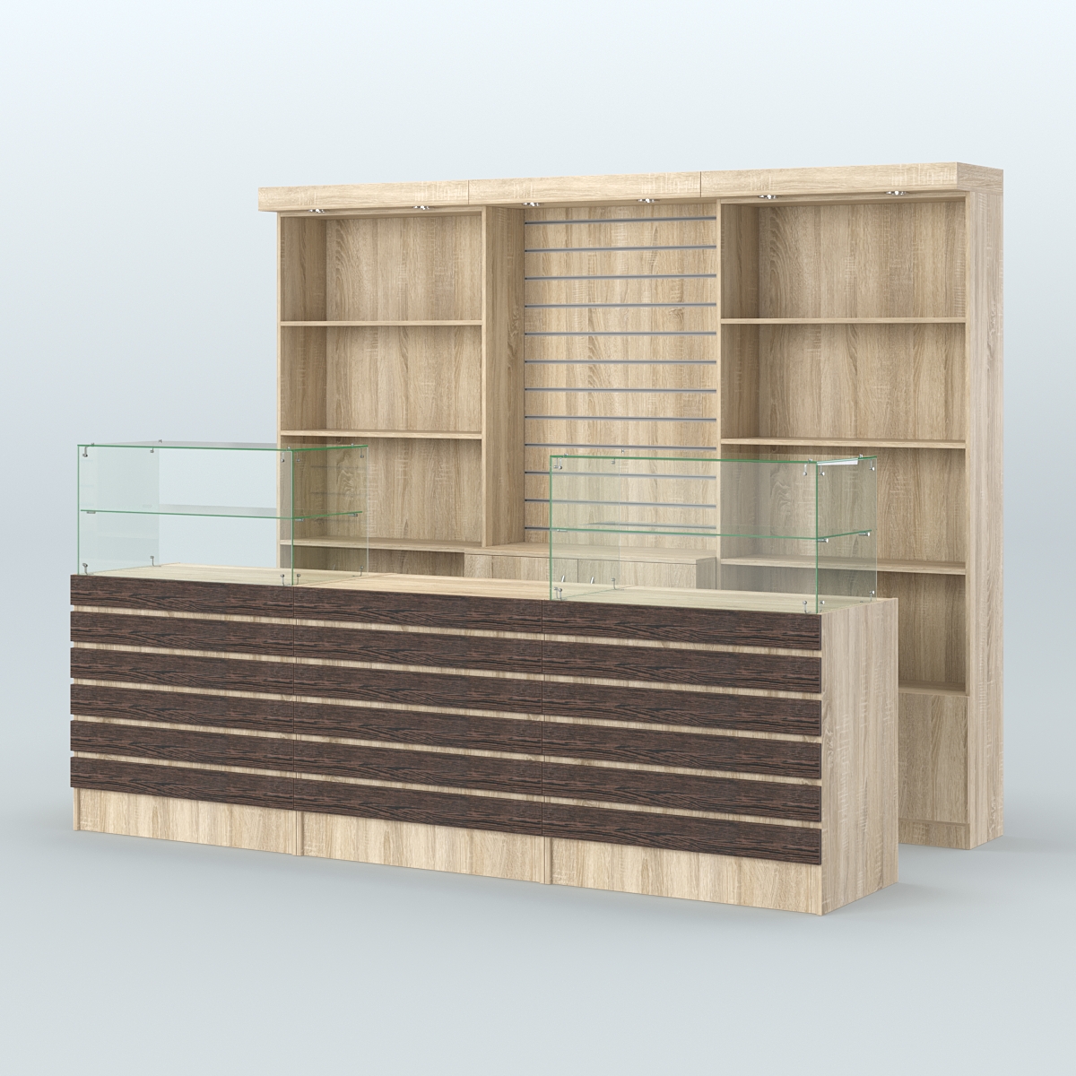 Торговая точка для чая, кофе и выпечки №6 Дуб Сонома + Дуб Венге