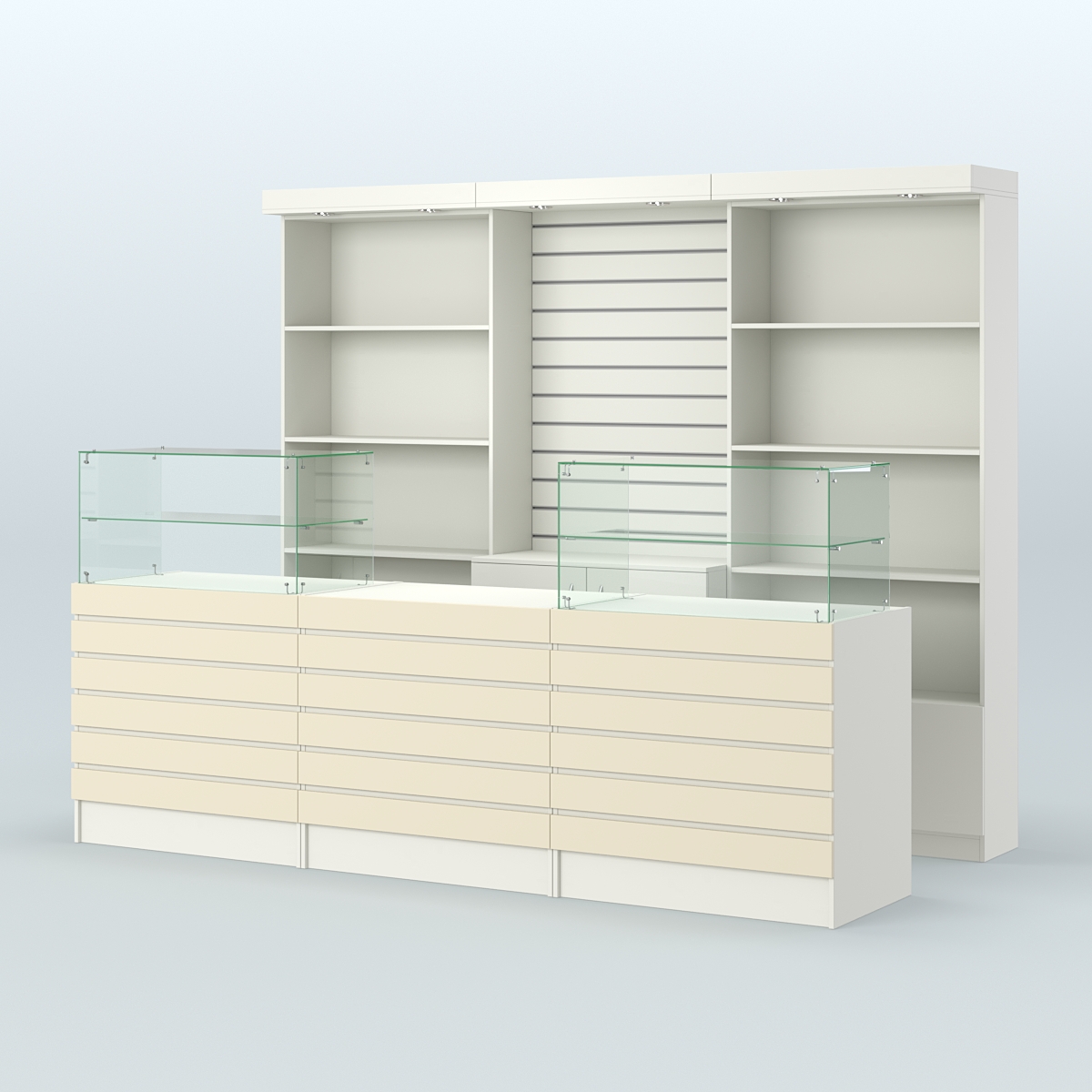 Торговая точка для чая, кофе и выпечки №6 Белый + Крем Вайс