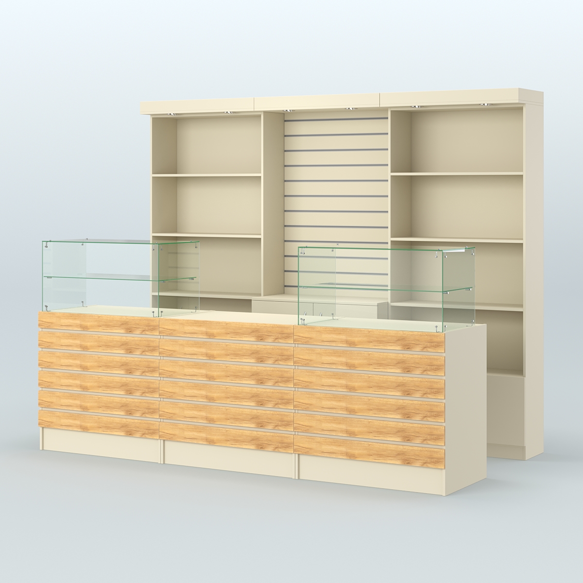 Торговая точка для чая, кофе и выпечки №6 Крем Вайс и Дуб Золотистый