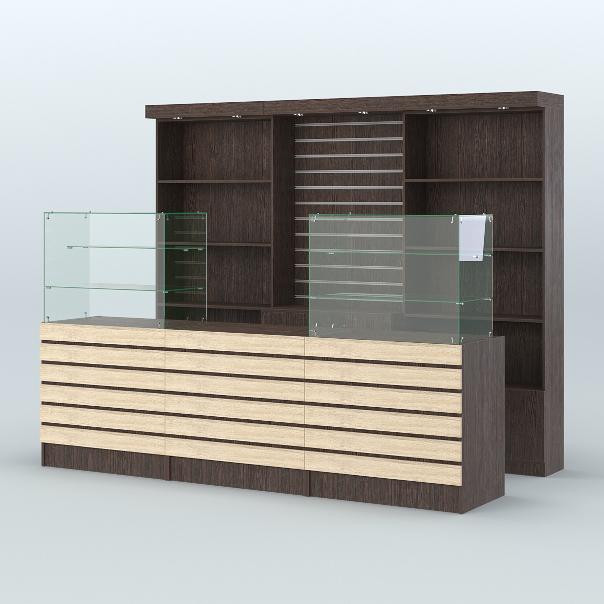 Торговая точка для чая, кофе и выпечки №7 Дуб Венге и Дуб Сонома