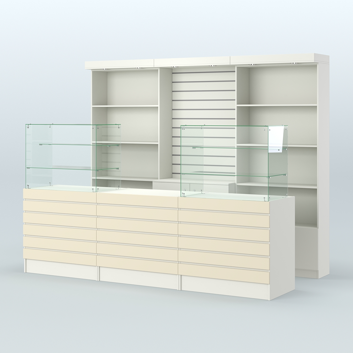 Торговая точка для чая, кофе и выпечки №7 Белый + Крем Вайс