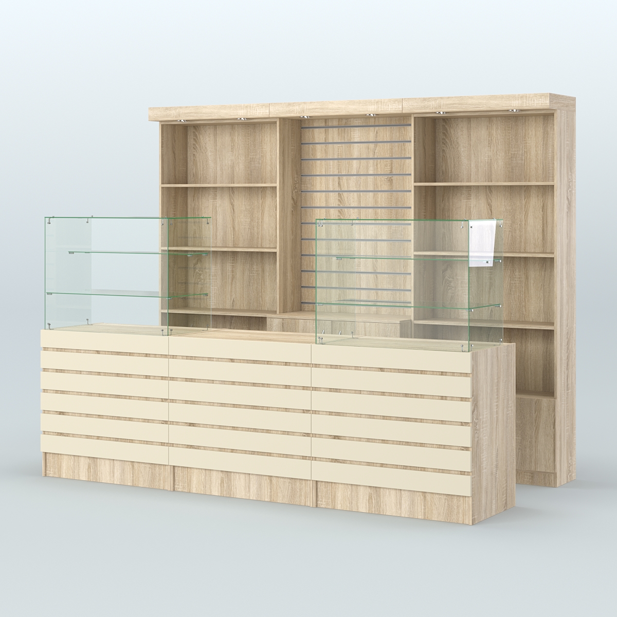 Торговая точка для чая, кофе и выпечки №7 Дуб Сонома и Крем Вайс 5-U2236