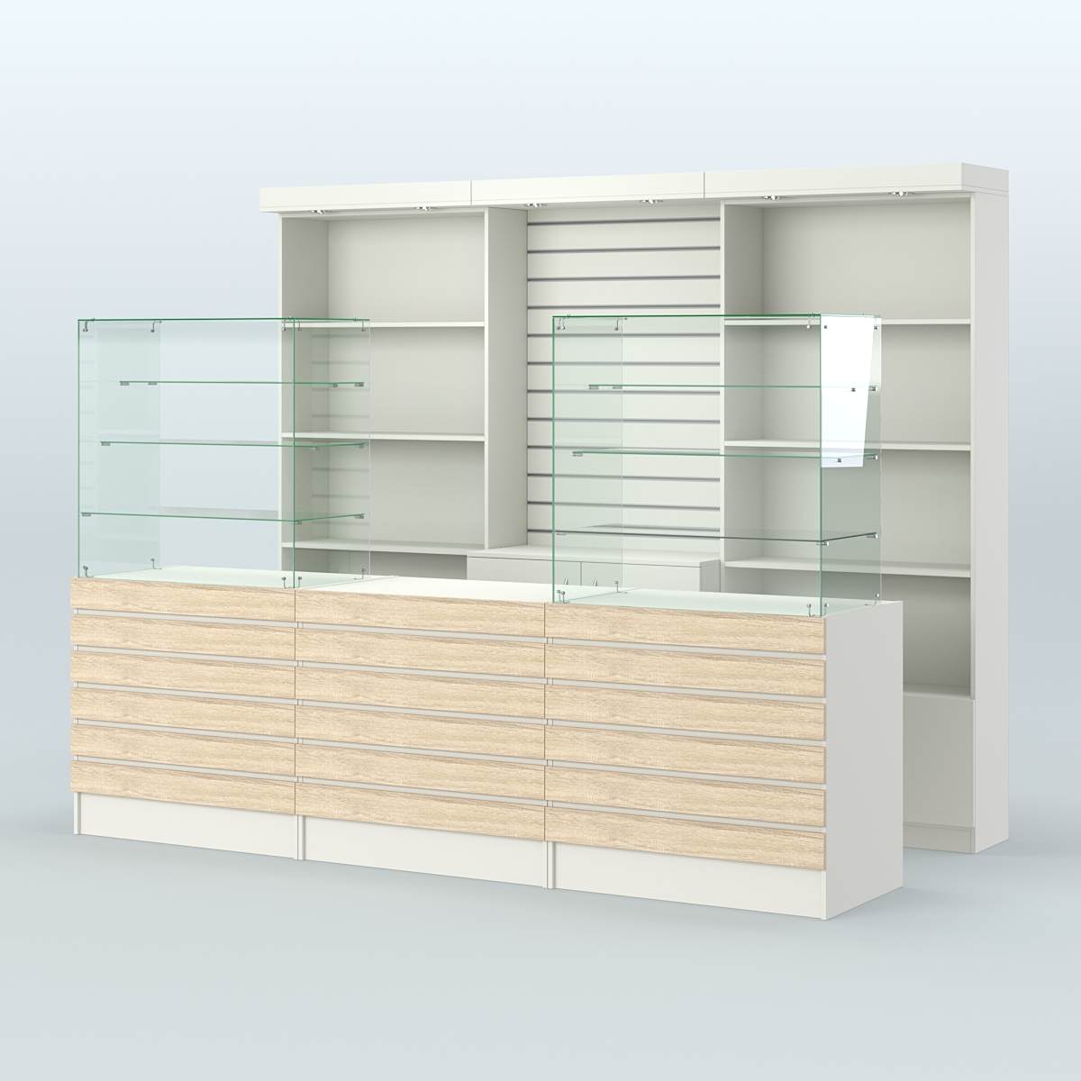 Торговая точка для чая, кофе и выпечки №8 Белый + Дуб Сонома