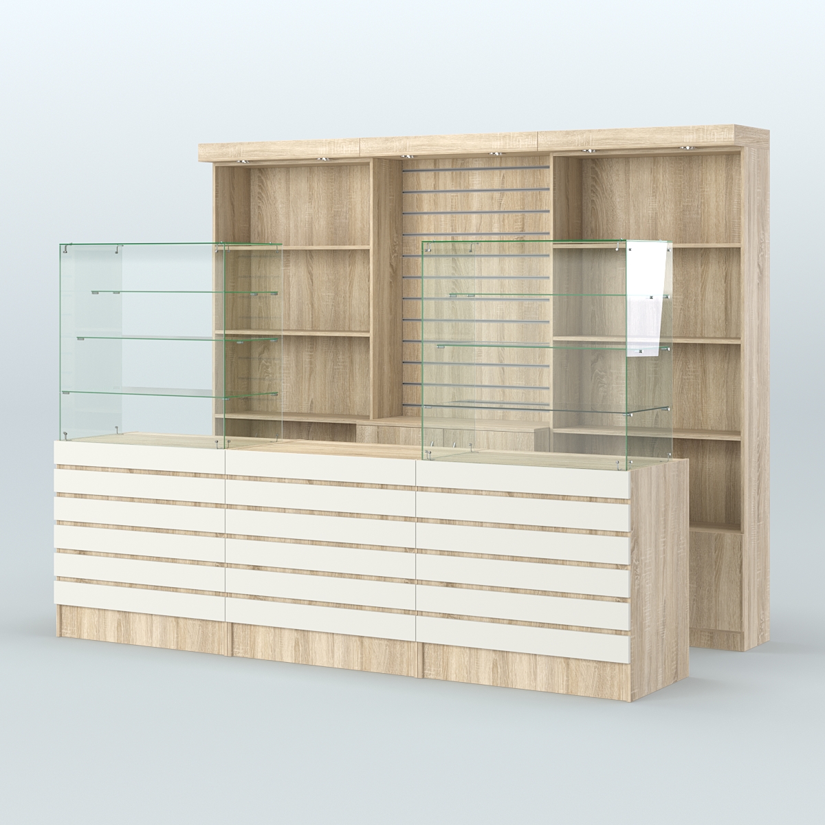 Торговая точка для чая, кофе и выпечки №8 Дуб Сонома + Белый