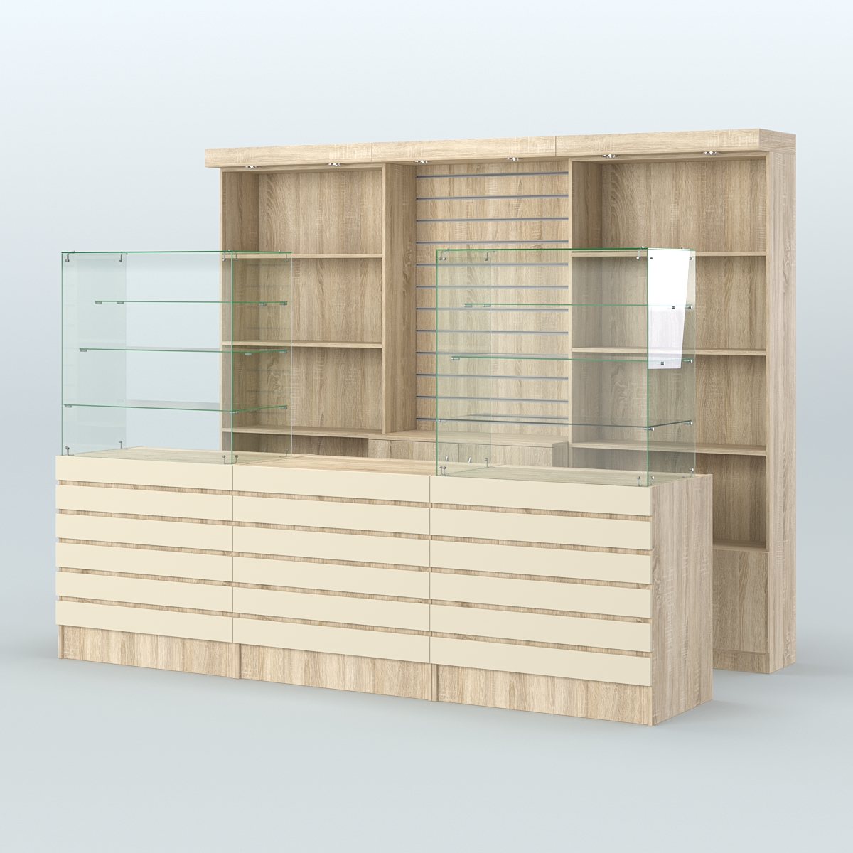 Торговая точка для чая, кофе и выпечки №8 Дуб Сонома и Крем Вайс 5-U2236