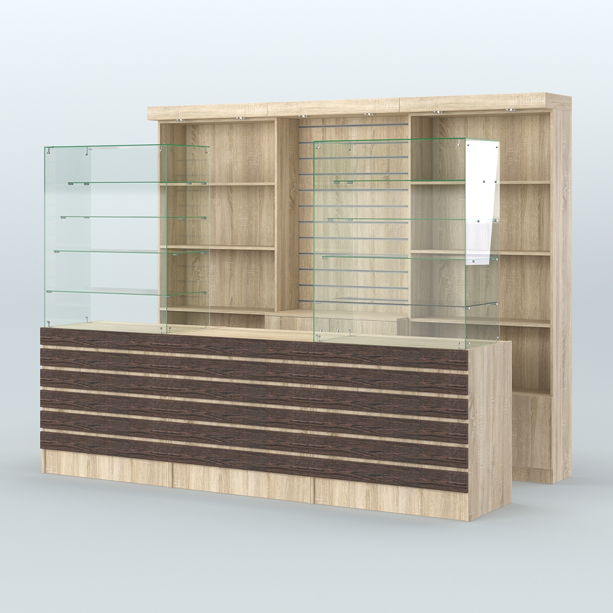 Торговая точка для чая, кофе и выпечки №9 Дуб Сонома + Дуб Венге