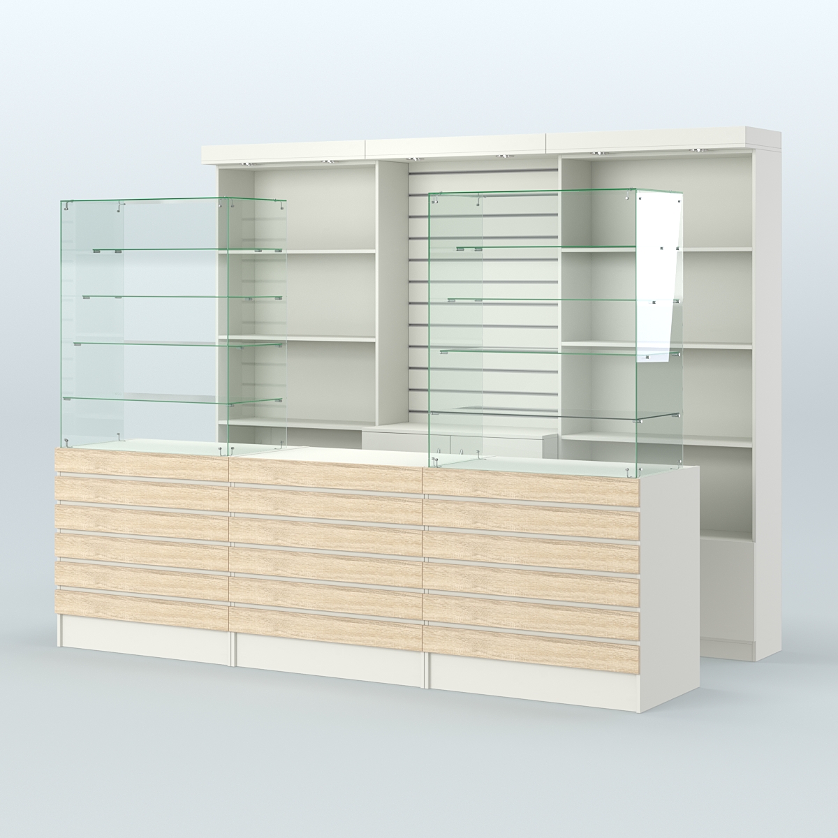 Торговая точка для чая, кофе и выпечки №9 Белый + Дуб Сонома