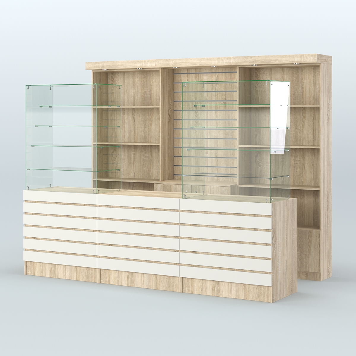 Торговая точка для чая, кофе и выпечки №9 Дуб Сонома + Белый