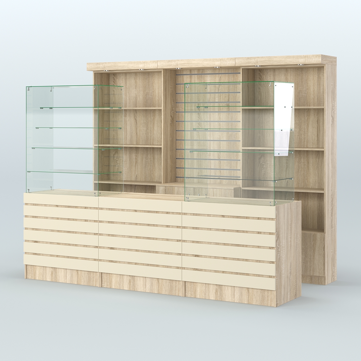 Торговая точка для чая, кофе и выпечки №9 Дуб Сонома и Крем Вайс 5-U2236