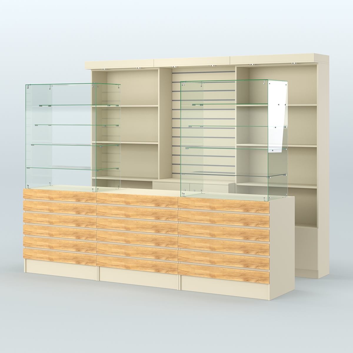 Торговая точка для чая, кофе и выпечки №9 Крем Вайс и Дуб Золотистый